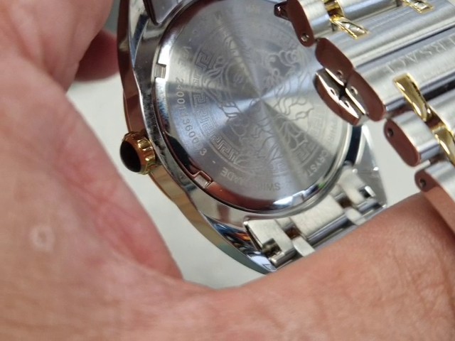 Versace V-Sport II VFE140015 Silber Gold, Herren-Armbanduhr, Quarzwerk, weißes Zifferblatt mit römischen Ziffern, Edelstahl bicolor, ovp | Zustand: Wie Neu – Bild 2
