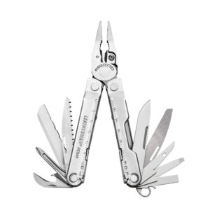 Leatherman Rebar Multitool, Edelstahl, 17 Werkzeuge, mit Lederset