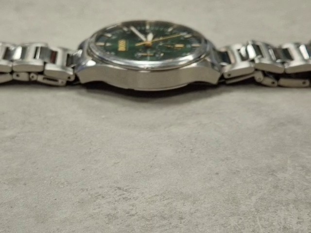 Hugo Boss Admiral Chronograph Silber Grün, Herrenuhr Edelstahl Armband, grünes Zifferblatt, Datumsanzeige, Quoartzuhrwerk, Wasserdicht 5 ATM | Zustand: Gut – Bild 5