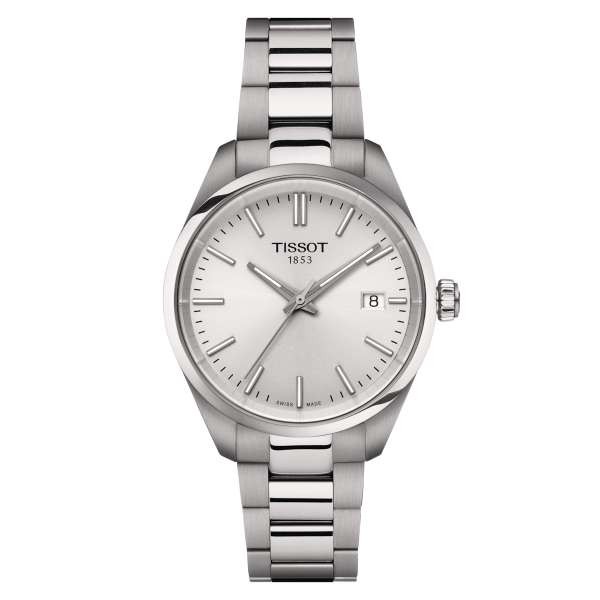 Tissot PR 100 Edelstahl Silber, Herrenuhr, Quarz, Saphirglas, Datum, OVP | Zustand: Sehr Gut
