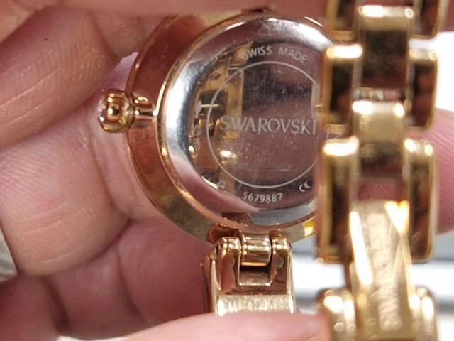Swarovski Matrix Bangle Roségold Grau, Damen Armbanduhr Schweizer Produktion, 25 mm Gehäuse, mit Kristallen im Baguette-Schliff | Zustand: Gut – Bild 3