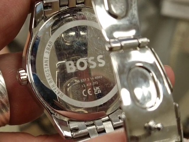 Hugo Boss Graceful Silber Blau, Edle Damen Armbanduhr mit blauem Zifferblatt und Edelstahlarmband, Modell HB.537.3.14.4089 | Zustand: Sehr Gut – Bild 2