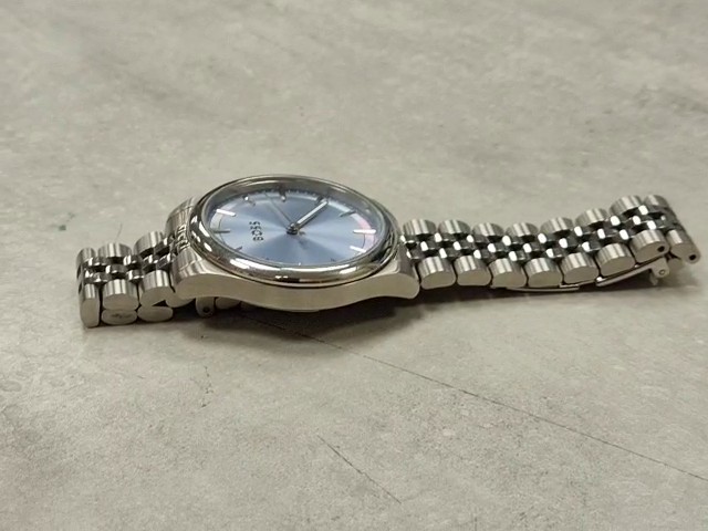 Hugo Boss Graceful Silber Blau, Edle Damen Armbanduhr mit blauem Zifferblatt und Edelstahlarmband, Modell HB.537.3.14.4089 | Zustand: Sehr Gut – Bild 5