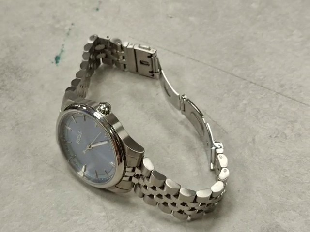 Hugo Boss Graceful Silber Blau, Edle Damen Armbanduhr mit blauem Zifferblatt und Edelstahlarmband, Modell HB.537.3.14.4089 | Zustand: Sehr Gut – Bild 6