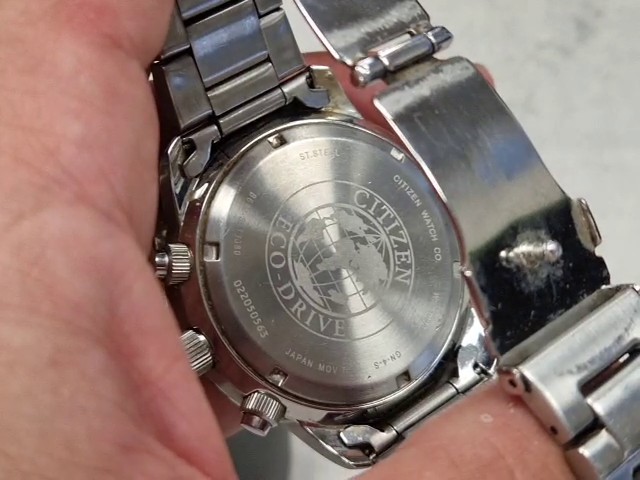 Citizen Eco-Drive CA0690-88L Blau, Herrenuhr, Solar-Chronograph, Edelstahl, Kompass-Lün., 100m wasserdicht, Kratzer an Gehäuse & Armband | Zustand: Gebraucht – Bild 4