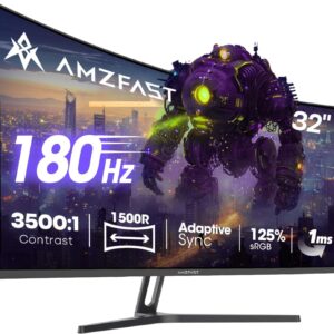 Amzfast AMZG32C3F 32" Curved Gaming Monitor, 32 Zoll Curved Gaming Monitor, 1920x1080 (FHD), 240Hz, 1ms MPRT, VA-Panel 1500R | Zustand: Sehr Gut