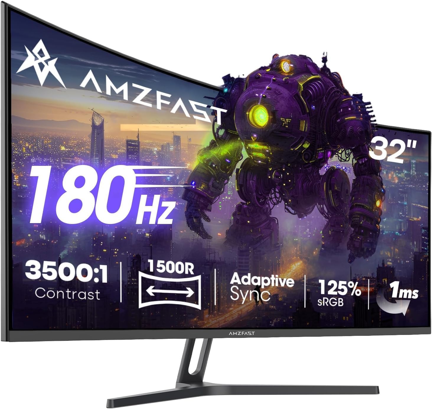 Amzfast AMZG32C3F 32" Curved Gaming Monitor, 32 Zoll Curved Gaming Monitor, 1920x1080 (FHD), 240Hz, 1ms MPRT, VA-Panel 1500R | Zustand: Sehr Gut