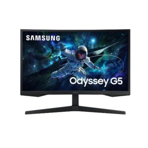 Samsung Odyssey G5 S27CG552EU 27 Zoll Schwarz, 27 Zoll, WQHD (2560x1440), VA-Panel, Curved (1000R), 165 Hz, 1 ms (MPRT) | Zustand: Gut
