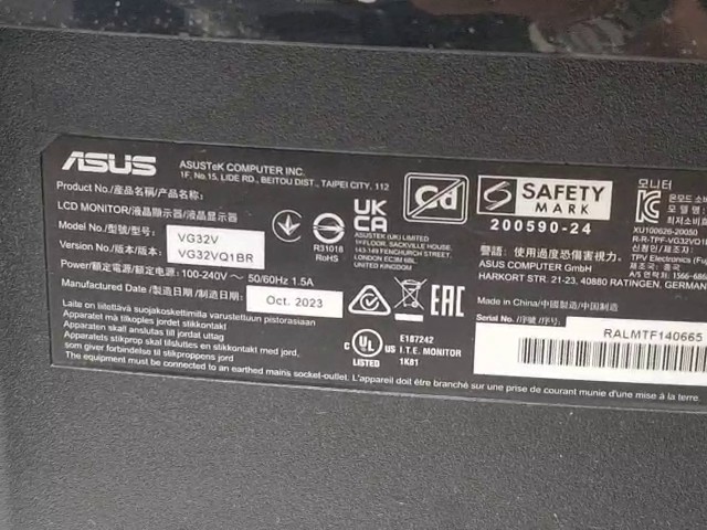 Asus TUF Gaming VG32VQ1BR 2023 Schwarz, 31,5 Zoll WQHD Curved Gaming Monitor, 165Hz, 1ms, HDR10 | Zustand: Sehr Gut – Bild 3