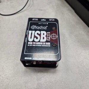 Radial Engineering USB-Pro Schwarz, 24-bit USB Stereo Converter, USB to Audio DI-Box, Kratzer, Farbabrieb | Zustand: Gut