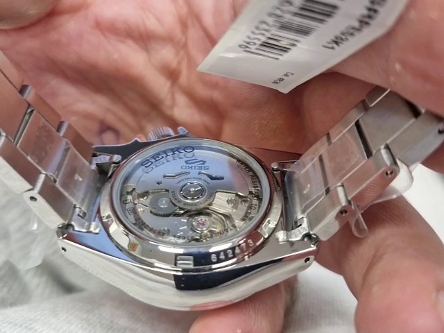 Seiko 5 Sports SRPF53K1 Automatik Blau * Neu, silber, Automatikwerk Kaliber 4R36, Edelstahlgehäuse, blaues Zifferblatt, Glasboden, 10 | Zustand: Neu | Farbe: silber – Bild 3