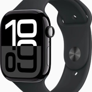 Apple Watch Series 10 (GPS) 46mm Aluminium diamantschwarz mit Sportarmband S/M schwarz, Originalverpackung  |  Batteriezustand 100%      | SimLock: Frei | Zustand: Gut | Farbe: schwarz | Akku: 100%