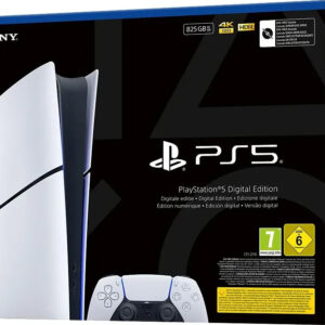 Sony PlayStation 5 Slim Digital Edition Weiß, 825GB SSD, Spielekonsole ohne Laufwerk, schlankes Design, inklusive Verpackung | Zustand: Neu | Farbe: schwarz