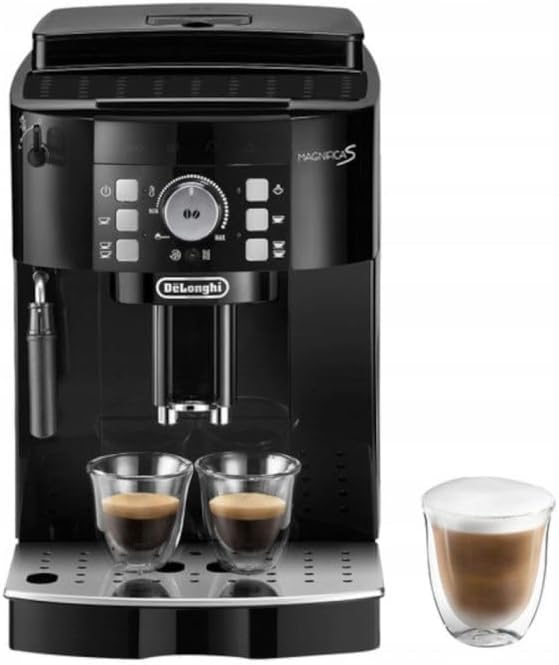 DeLonghi Magnifica S ECAM 12.123.B schwarz, Kaffeevollautomat mit 13-stufigem Kegelmahlwerk, manuellem Cappuccino-System und 1,8-L-Wassertank | Zustand: Neu