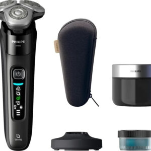 Philips i9000 X9000/30 Schwarz, Elektrischer Nass- und Trockenrasierer mit SkinIQ-Technologie, flexiblen 360°-Scherköpfen, Reinigungsstation und Reiseetui | Zustand: Neu