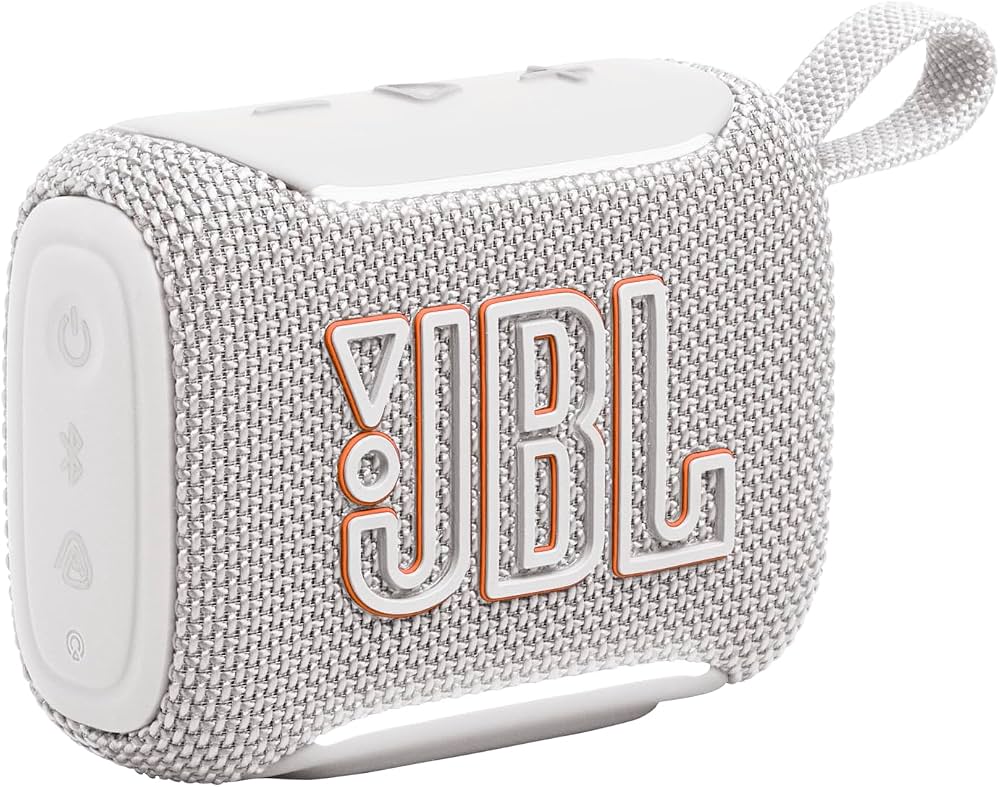 JBL Go 5 weiß, Tragbarer Bluetooth-Lautsprecher mit IP68 Wasser- und Staubschutz, Ambient Edge Lighting und bis zu 10 Std. Akkulaufzeit. | Zustand: Neu