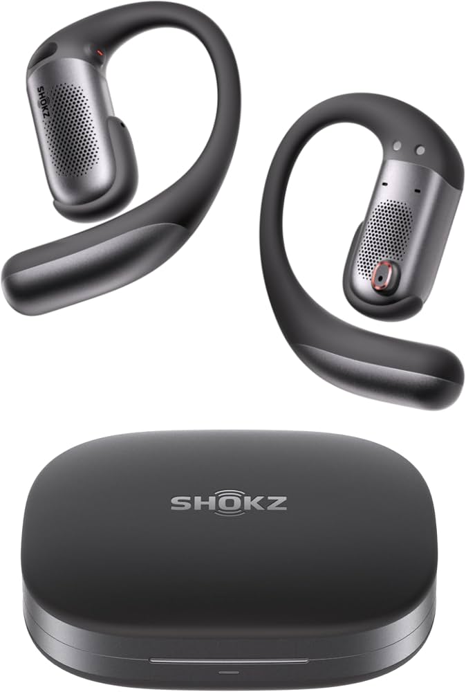 Shokz OpenFit Pro Schwarz, True Wireless Open-Ear Kopfhörer mit Ohrbügel, aktiver Geräuschreduzierung und Ladecase | Zustand: Neu