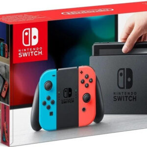 Nintendo Switch schwarz/blau/rot , Mit Verpackung  |  Docking Station  |  Ladegerät    | Zustand: Sehr Gut | Farbe: schwarz