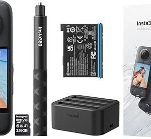 Insta360 X3 2022 Schwarz, 360-Grad-Actioncam, 5,7K Video, 72MP Fotos, 2,29 Zoll Touchscreen, inkl. Akku, Ladeschale, Selfie-Stick und 256GB Speicherkarte | Zustand: Neu