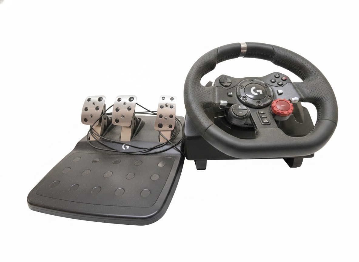 Logitech G923 Trueforce Schwarz, Gaming-Rennlenkrad mit Pedalen und Force-Feedback für PC und Konsolen | Zustand: Gut | Farbe: schwarz – Bild 2