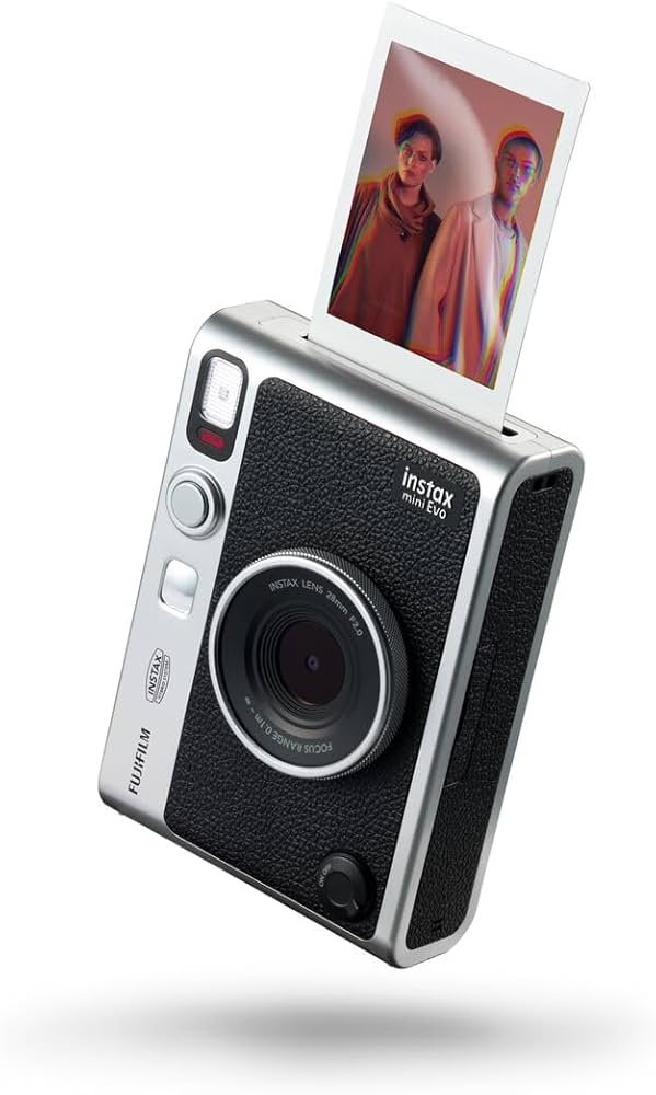 Fujifilm Instax mini Evo, Black, Hybride Sofortbildkamera mit digitalen Funktionen, 10 Objektiv- und 10 Filmeffekten, inklusive OVP. | Zustand: Sehr Gut