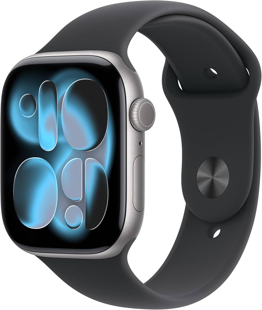 Apple Watch Series 11 46 mm Schwarz, Smartwatch GPS Aluminiumgehäuse mit Sportarmband, Originalverpackung enthalten | Zustand: Gut | Farbe: schwarz