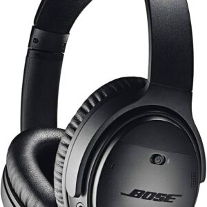 Bose QuietComfort 35 II Schwarz, Kabelloser Over-Ear-Kopfhörer mit Noise-Cancelling, stark abgenutzte Ohrpolster | Zustand: In Ordnung