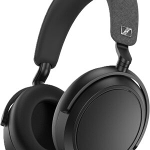 Sennheiser Momentum 4 Schwarz, Wireless Over-Ear Kopfhörer, ANC, 60h Akku, Bluetooth 5.2, Falten an den Ohrpolstern, Zubehör: Case, Flugadapter | Zustand: Gut