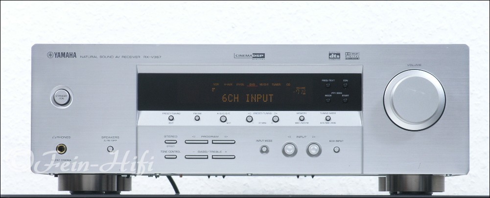 Yamaha RX-V357 Schwarz, 5.1 AV-Receiver, Surround-Sound, Dolby Digital, DTS, Fernbedienung, Lautsprecher-Set NX-E130 | Zustand: Gebraucht