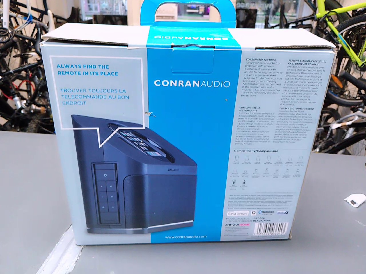 Conran Audio CA0020 Speaker Dock Schwarz, Bluetooth-Lautsprecher mit 30-Pin-Dock, apt-X, inkl. OVP und Zubehör, für iPod | iPhone | iPad | Zustand: Neu – Bild 3