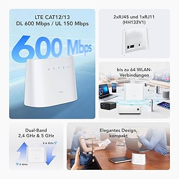 TCL Linkhub HH132, LTE Cat12 | 13 Router, Wi-Fi 6, Dualband, bis zu 64 Geräte, inkl. Originalverpackung | Zustand: Sehr Gut – Bild 4