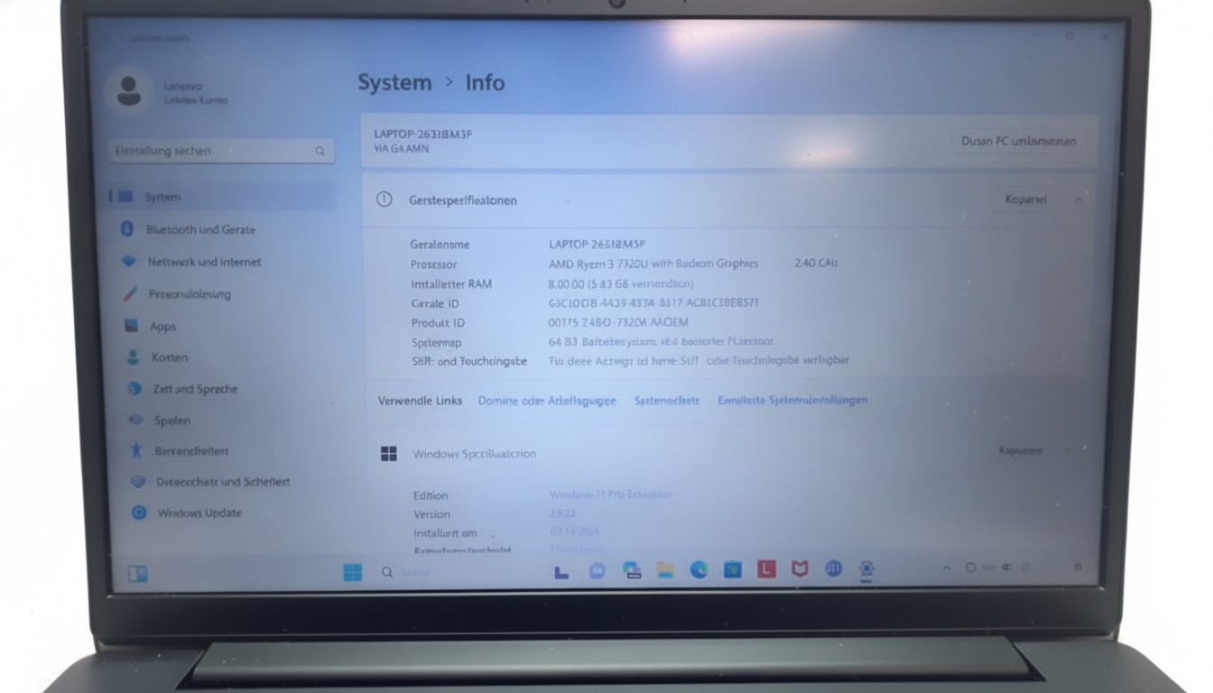 Lenovo V14 G4 AMN Schwarz, 14 Zoll FHD, AMD Ryzen 3 7320U, 8GB RAM, 256GB SSD | Zustand: Gut