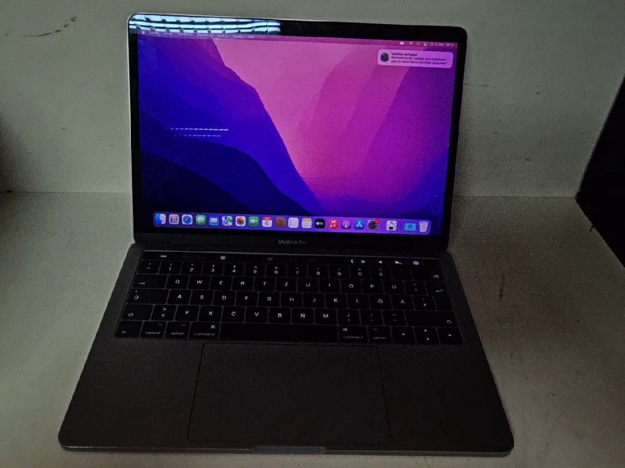 Apple MacBook Pro 13 2017 Spacegrau, 4 Thunderbolt Ports, 8GB RAM, 256GB SSD, 288 Ladezyklen, inkl. Nachbau-Ladegerät | Zustand: Gut