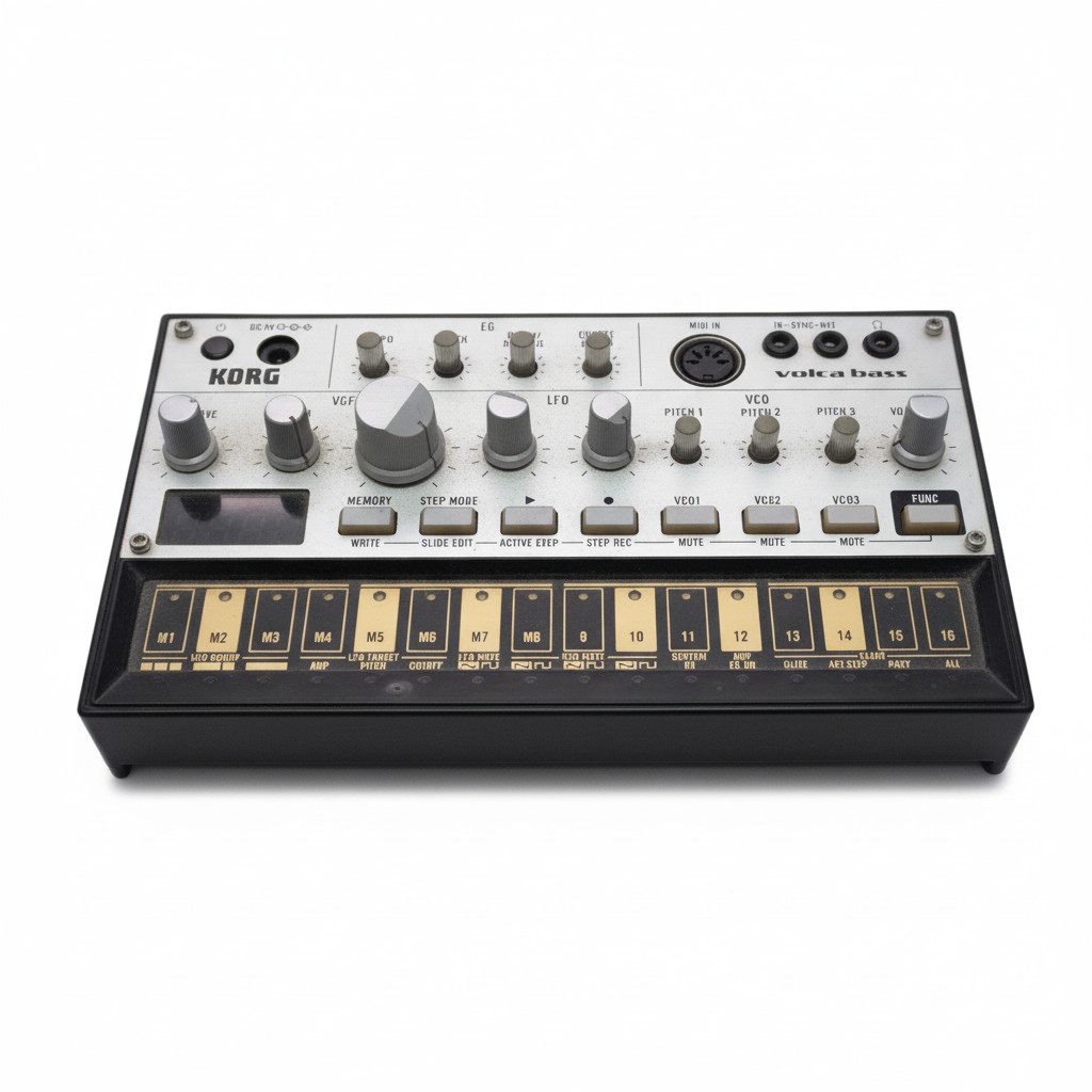 Korg Volca Bass, Analoger Bass-Synthesizer mit Step-Sequencer und integriertem Lautsprecher | Zustand: Gut