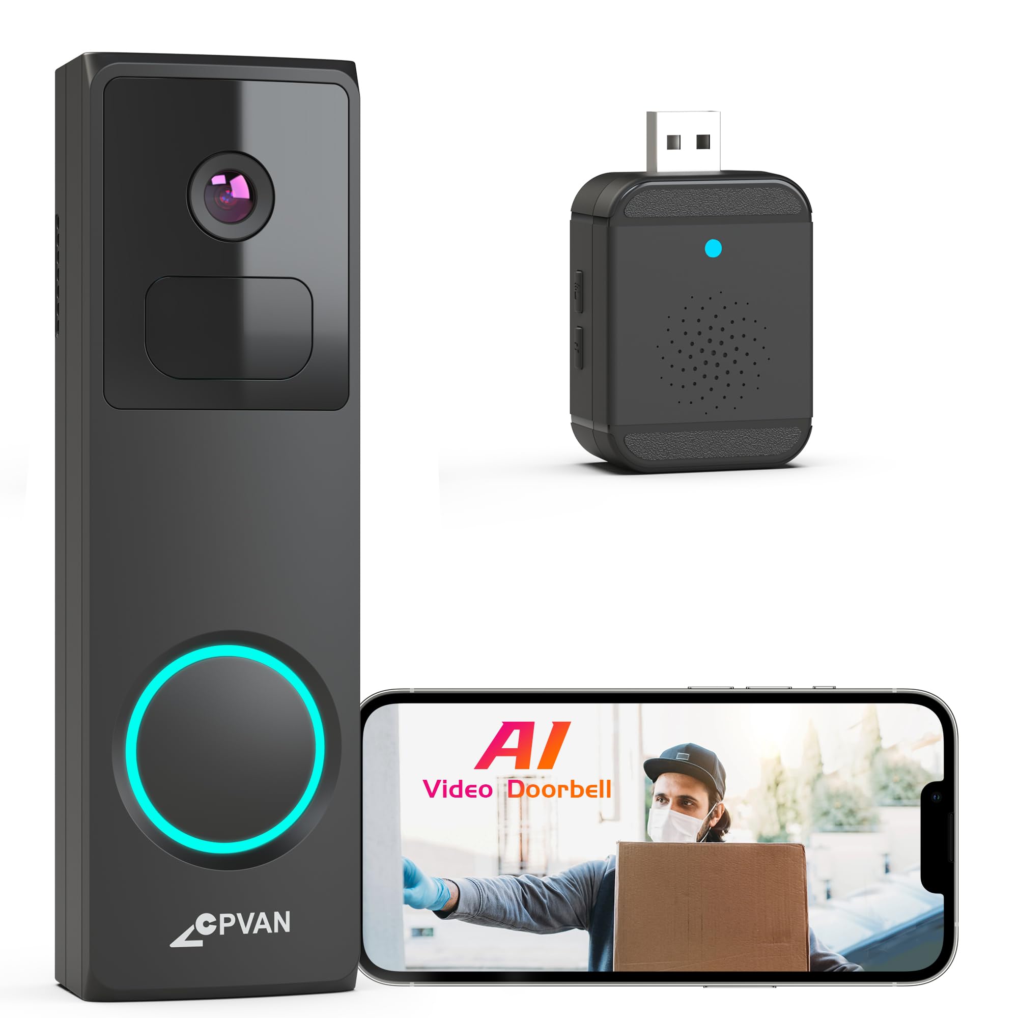 CPVAN DB2, Smart Video Doorbell, Originalverpackung | Zustand: Neu – Bild 2