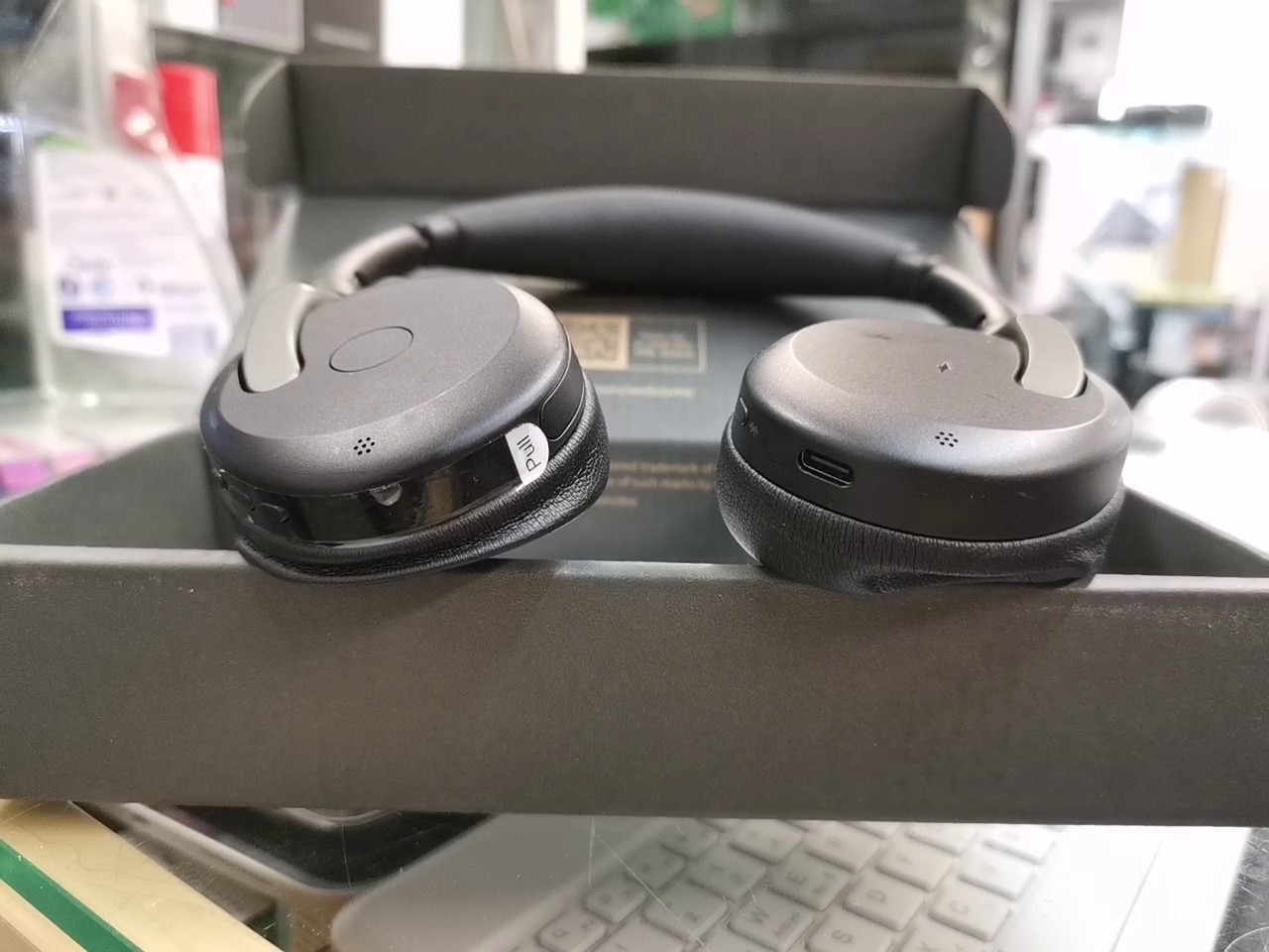 Jabra Evolve2 65 Flex 2023 Schwarz, Kabelloses On-Ear Headset, USB-A UC Adapter, ANC, faltbares Design, ovp | Zustand: Gut – Bild 3