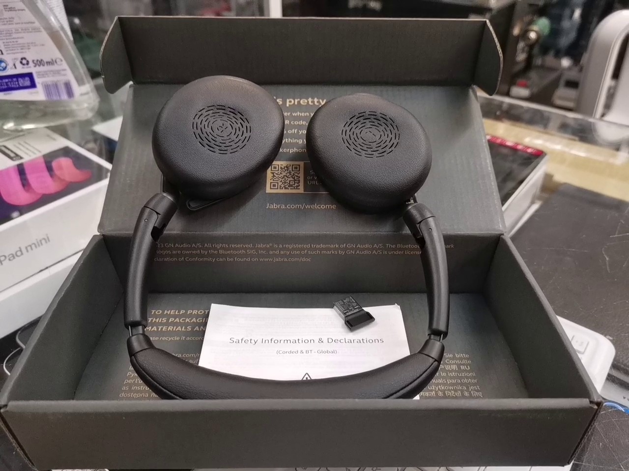 Jabra Evolve2 65 Flex 2023 Schwarz, Kabelloses On-Ear Headset, USB-A UC Adapter, ANC, faltbares Design, ovp | Zustand: Gut – Bild 5