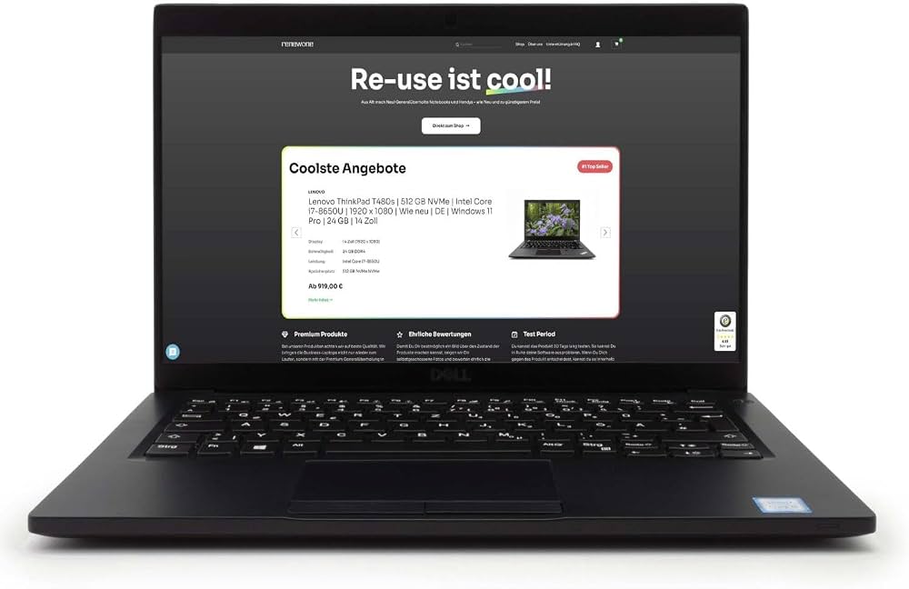 Dell Latitude 7390, 2018, Schwarz, 13,3 Zoll, Intel Core i5-8350U, 16 GB RAM, 256 GB SSD, Windows 11 Pro, mit Ladegerät | Zustand: Gut – Bild 2