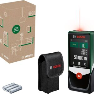 Bosch AdvancedDistance 50C, Digitaler Laser-Entfernungsmesser bis 50 m, Farb-Touchscreen, Bluetooth, inkl. Tasche und OVP | Zustand: Neu