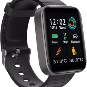 MediaShop Kendox Life Tracker Schwarz, Smartwatch und Fitnessuhr, 24 | 7 Vitalwert-Überwachung, 18 Sportmodi, inkl. Ladegerät und OVP | Zustand: Gut
