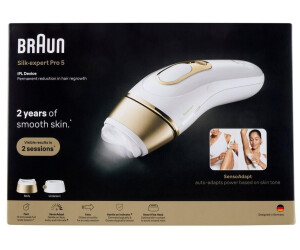 Braun Silk-expert Pro 5 PL5210 White Gold, IPL-Haarentfernungsgerät mit SensoAdapt-Technologie, 2 Aufsätzen und OVP | Zustand: Neu – Bild 4