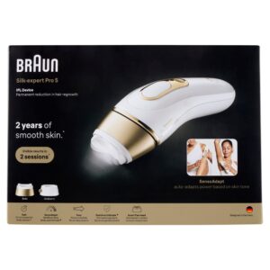 Braun Silk-expert Pro 5 PL5210 Gold Weiss, IPL-Haarentfernungsgerät, SensoAdapt-Technologie, glatte Haut in 2 Sitzungen, OVP | Zustand: Neu