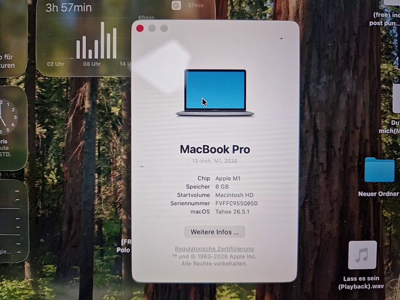 Apple MacBook Pro 13,3" M1 2020 Spacegrau, Apple M1, 8 GB RAM, 256GB SSD, A2338 | Zustand: Gut – Bild 2