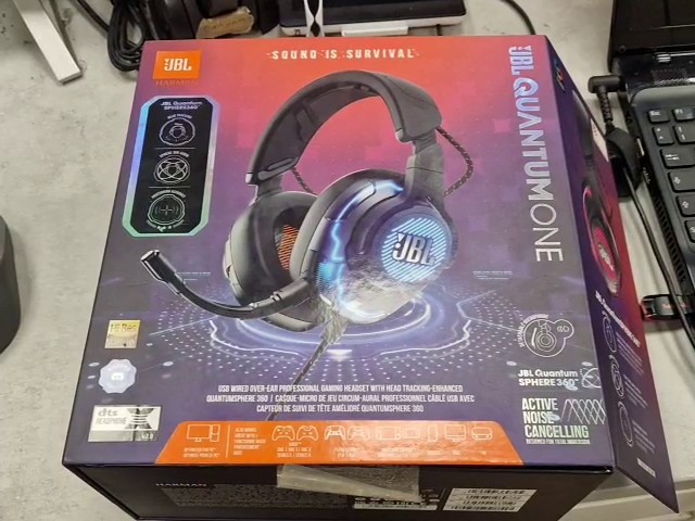 JBL Quantum ONE Gaming Headset Schwarz OVP, Over-Ear, ANC, QuantumSphere 360, Hi-Res | Zustand: Sehr Gut