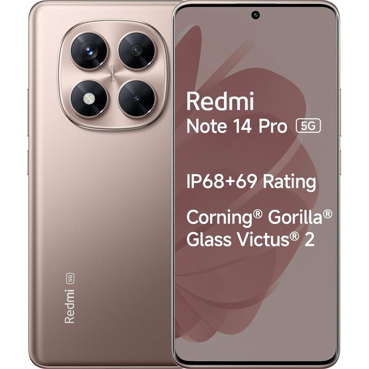 Xiaomi Redmi Note 14 Pro 5G Gold, 256GB Speicher, 8GB RAM, 6.67 Zoll AMOLED Display, 200 MP Kamera, 5110 mAh Akku, Ohne Verpackung | SimLock: Frei | Zustand: Sehr Gut | Farbe: gold | Akku: Gut