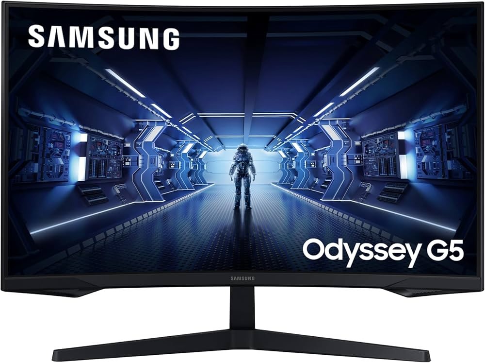 Samsung Odyssey G5 Monitor C27G54TQW, 27 Zoll, WQHD, 144Hz, gebogen, mit Netzteil, Mit Standfuß, In Ordnung | Zustand: In Ordnung