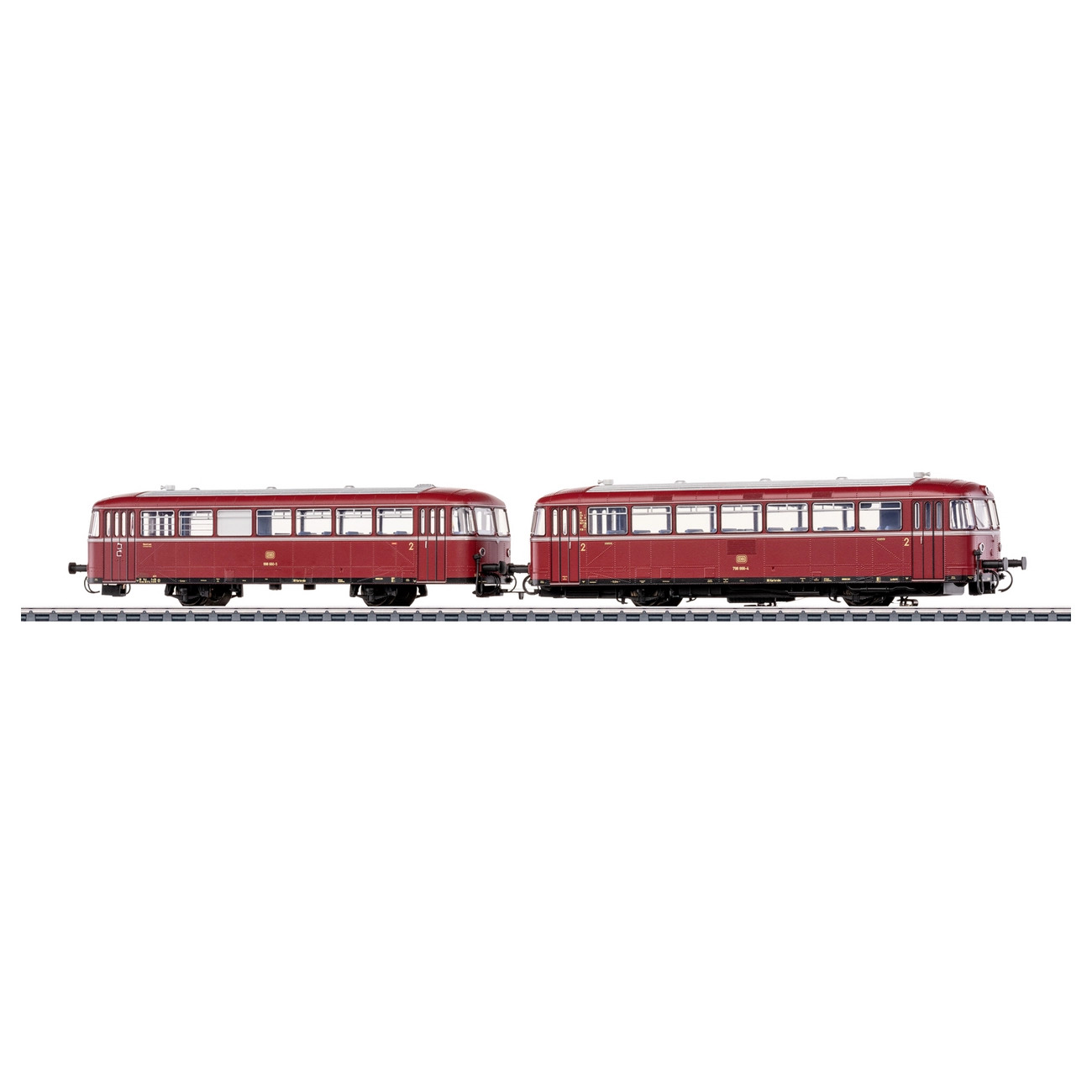 Märklin BR 798/998 purpurrot 1970, Zweiteiliger Schienenbus-Motorwagen und Steuerwagen der DB, Spur H0 mit mfx+ Digital-Decoder, Sound und LED-Innenbeleuchtung | Zustand: Neu – Bild 2