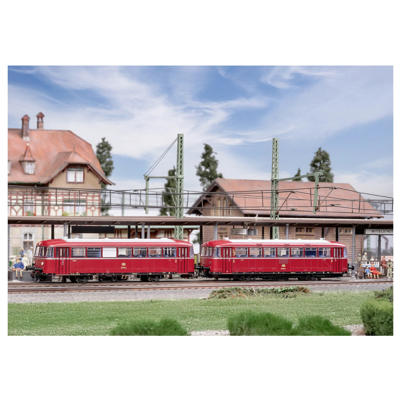 Märklin BR 798/998 purpurrot 1970, Zweiteiliger Schienenbus-Motorwagen und Steuerwagen der DB, Spur H0 mit mfx+ Digital-Decoder, Sound und LED-Innenbeleuchtung | Zustand: Neu – Bild 3