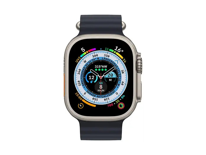 Apple Watch Ultra 49mm Titan Mitternacht, 2022, mit Verpackung, Batteriezustand 90% | Zustand: Sehr Gut