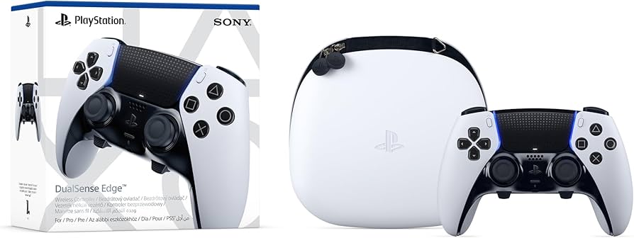Sony DualSense Edge 2023 Weiß, Wireless-Controller für PlayStation 5 mit Transportcase, austauschbaren Stick-Modulen und Zubehör | Zustand: Sehr Gut
